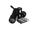 390~395nm 9 UV Flashlight LED Aluminum Mini Ultra Violet LED Flashlight 3xAAA